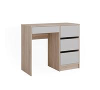 Vicco Escritorio Sherry, Blanco/Sonoma, 90 x 40 cm | con cajones, apto para un uso que ahorra espacio en áreas de trabajo pequeñas