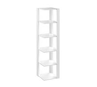 Vicco Estante de Esquina Amina, Blanco, 45 x 180 cm, para Almacenamiento en Esquinas con Cinco estantes Abiertos
