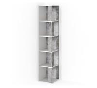 Vicco Estante de Esquina Lio, Hormigón, 33.3 x 162.2 cm, para almacenar Libros y Objetos Decorativos en Esquinas de la habitación