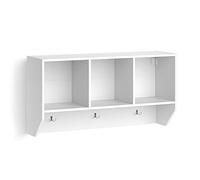 Vicco Estante de Pared para habitación Infantil Luigi Blanco 107.2x56 cm | para montaje en pared con estantes abiertos y ganchos