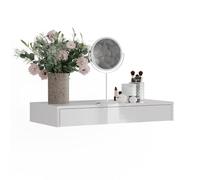 Vicco Estante de Pared Sherry, Blanco Alto Brillo, 81.4 x 12 cm | con cajón, apto para montaje en pared para almacenamiento y organización