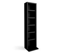 Vicco Estante para CDs, Negro, 21 x 91.8 cm, con estantes Ajustables en Altura para un Almacenamiento Flexible de Medios