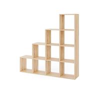 Vicco Estantería escalonada, Sonoma, 142.5 x 140 cm, utilizable como Separador de ambientes con diseño en Forma de Escalera