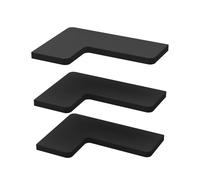Vicco Estantería esquinera Curva, Negro, 40.5 x 2.5 cm | Lote de 3, apto para montaje en pared para un almacenamiento que ahorra espacio