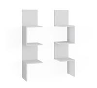 Vicco Estantería esquinera Paolo, Blanco, 28 x 116.4 cm | Lote de 2, montable para almacenar libros y objetos decorativos