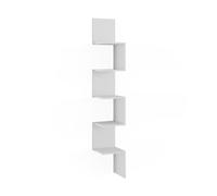 Vicco Estantería esquinera Paolo, Blanco, 28 x 175.4 cm | con 5 compartimentos, montable para almacenar libros y objetos decorativos