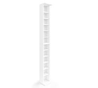 Vicco Estantería para CD, Blanco, 21 x 183.6 cm | Lote grande de 2, con estantes ajustables en altura para un almacenamiento flexible de medios