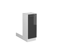 Vicco Isla de Cocina Fame-Line, Antracita Alto Brillo/Blanco, 30 cm sin encimera