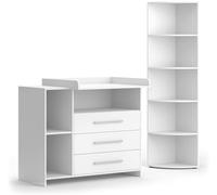 Vicco Juego de cuarto de bebé 2 partes con cambiador blanco 113x100cm