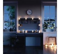 Vicco Juego de tocador Sherry, Negro, 120 cm con iluminación LED