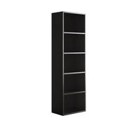 Vicco Librería Bob, Negro, 40 x 132 cm | con 5 compartimentos, para almacenar y presentar libros y carpetas