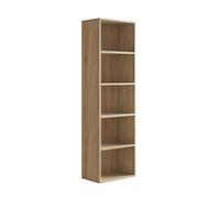 Vicco Librería Bob, Sonoma, 40 x 132 cm | con 5 compartimentos, para almacenar y presentar libros y carpetas