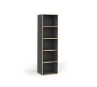 Vicco Librería Tetrix, Antracita, 40 x 140 cm | con 5 compartimentos, para guardar libros y objetos decorativos