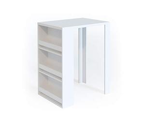 Vicco Mesa de Bar, Blanco, 57 x 80 cm, con estantes Abiertos para un Almacenamiento Que Ahorra Espacio