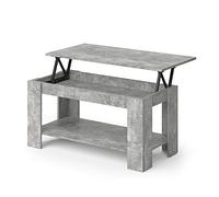 Vicco Mesa de Centro Lorenz, Hormigón, 100 x 50 cm con función elevadora, con Mecanismo de elevación y Tablero de Mesa Regulable en Altura