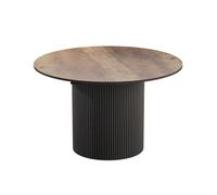 Vicco Mesa de comedor "Calero", Roble rústico/Negro 120-200 x 60 cm | Extensible, extensible con placas de extensión almacenables por separado