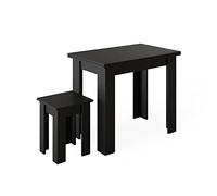 Vicco Mesa de Comedor con Silla Roman, Negro, 90 x 60 cm, Apto para soluciones de Esquina Que ahorran Espacio en el Comedor