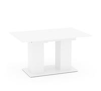 Vicco Mesa de Comedor Dix, Blanco, 140-180 x 90 cm | con tablero abatible y estructura extensible