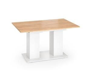 Vicco Mesa de Comedor Dix, Blanco/Roble Dorado, 140-180 x 90 cm | con tablero abatible y estructura extensible