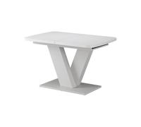 Vicco Mesa de comedor "Fenaro", Blanco 120-160 x 80 cm | 2 partes, con extensión sincronizada para longitud de mesa variable