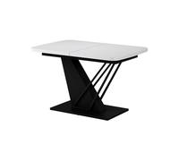 Vicco Mesa de Comedor Fenaro, Blanco/Negro, 120-160 x 80 cm | extensible, extensible hasta 160 cm con placa adicional integrada