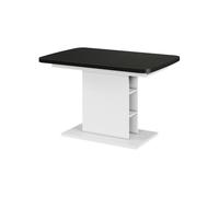 Vicco Mesa de Comedor Fenaro, Negro/Blanco, 120-160 x 80 cm | con compartimentos abiertos, extensible para ajuste variable al tamaño de la mesa