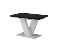 Vicco Mesa de comedor "Fenaro", Negro/Blanco 120-160 x 80 cm | extensible, con extensión sincronizada para longitud de mesa variable