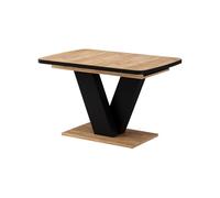 Vicco Mesa de comedor "Fenaro", Negro/Roble 120-160 x 80 cm | extensible, con extensión sincronizada para longitud de mesa variable
