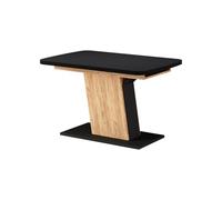 Vicco Mesa de Comedor Fenaro, Negro/Roble Dorado, 120-160 x 80 cm