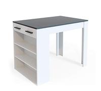 Vicco Mesa de Comedor Repose, Antracita/Blanco, 67 x 100 cm, Apto como Superficie de Trabajo o área Adicional de Almacenamiento