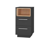 Vicco Mesa de Noche Beatrice, Antracita, 36 x 68 cm, para el Almacenamiento Que Ahorra Espacio de Objetos Junto a la Cama