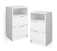 Vicco Mesa de Noche Ruben, Blanco, Lote de 2