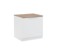 Vicco Mesilla de Noche Betti, Blanco/Sonoma, 50 x 50 cm | con 1 puerta, para guardar objetos cotidianos y combinable