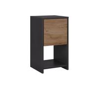 Vicco Mesilla de Noche EVO, Antracita/Roble Dorado, 30 x 55 cm con 3 cajones, Apto para Colocar Libros, lámparas y Objetos de Uso Cotidiano