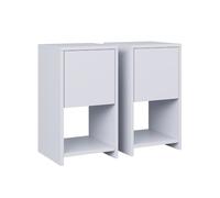 Vicco Mesilla de Noche EVO, Blanco | Lote de 2, apto para colocar libros, lámparas y objetos de uso cotidiano