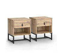 Vicco Mesilla de Noche Ezra, Roble, Lote de 2, para Colocar Libros, lámparas y Objetos cotidianos