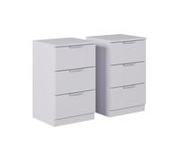 Vicco Mesilla de Noche Fino, Blanco, con cajones, para Colocar Libros, lámparas y Objetos cotidianos