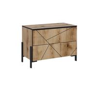 Vicco Mesilla de Noche Hatto, Roble, 78 x 55.2 cm | con 2 cajones, apto para colocar y guardar en el dormitorio