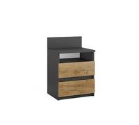 Vicco Mesilla de Noche Monty, Antracita/Roble, 39.6 x 59.1 cm