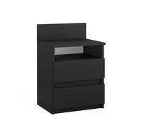 Vicco Mesilla de Noche Monty, Negro, 39.6 x 59.1 cm, para Guardar Objetos cotidianos en el Dormitorio