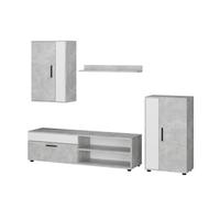 Vicco Mueble Alto Berno, Hormigón/Blanco, Juego de 4