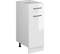 Vicco Mueble bajo de cocina 30 cm sin encimera, blanco alto brillo