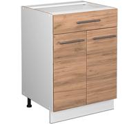 Vicco Mueble bajo de Cocina Fame-Line, Roble Dorado/Blanco, 60 cm con cajón, sin encimera
