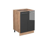 Vicco Mueble bajo de Cocina Fame-Line, Antracita Alto Brillo, 60 cm