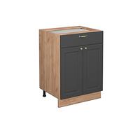 Vicco Mueble bajo de Cocina Fame-Line, Antracita-Oro, 60 cm