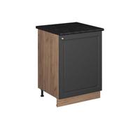 Vicco Mueble bajo de Cocina Fame-Line Antracita-Oro Landhaus/Roble 60 cm