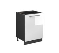 Vicco Mueble bajo de Cocina Fame-Line Blanco Alto Brillo/Antracita 60 cm