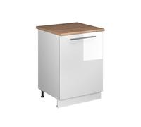 Vicco Mueble bajo de Cocina Fame-Line, Blanco Alto Brillo/Blanco, 60 cm