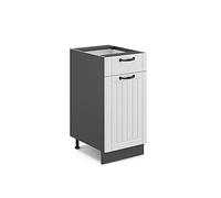 Vicco Mueble bajo de Cocina Fame-Line, Blanco casa de Campo, 40 cm