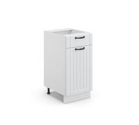 Vicco Mueble bajo de Cocina Fame-Line, Blanco casa de Campo, 40 cm